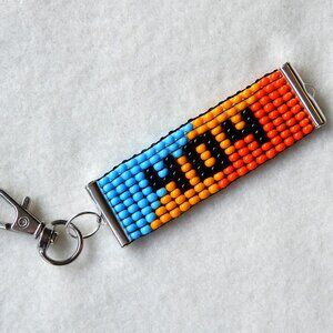 404 ATL bead keychain, Atlanta MARTA colors, handmade